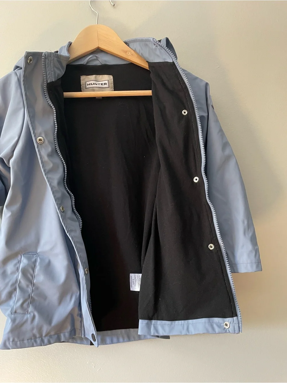 Hunter Kids Blue Rain Jacket Coat - kids size S (6/7 years)
